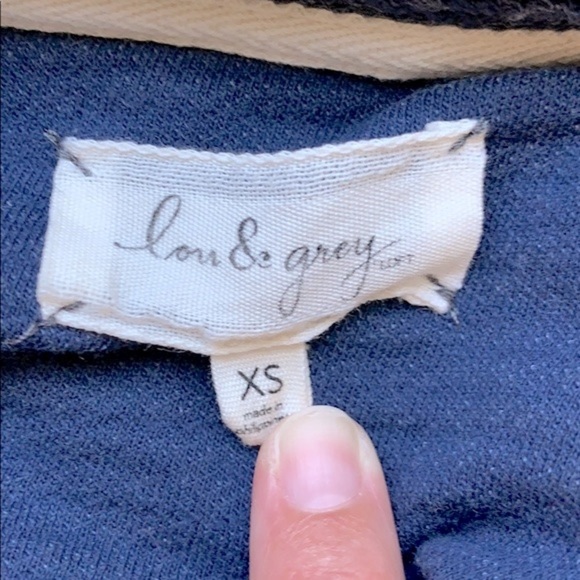 Lou & Grey Navy Blue Textured Knit Sweatshirt Tunic Zip Pockets Size XS - Picture 10 of 11